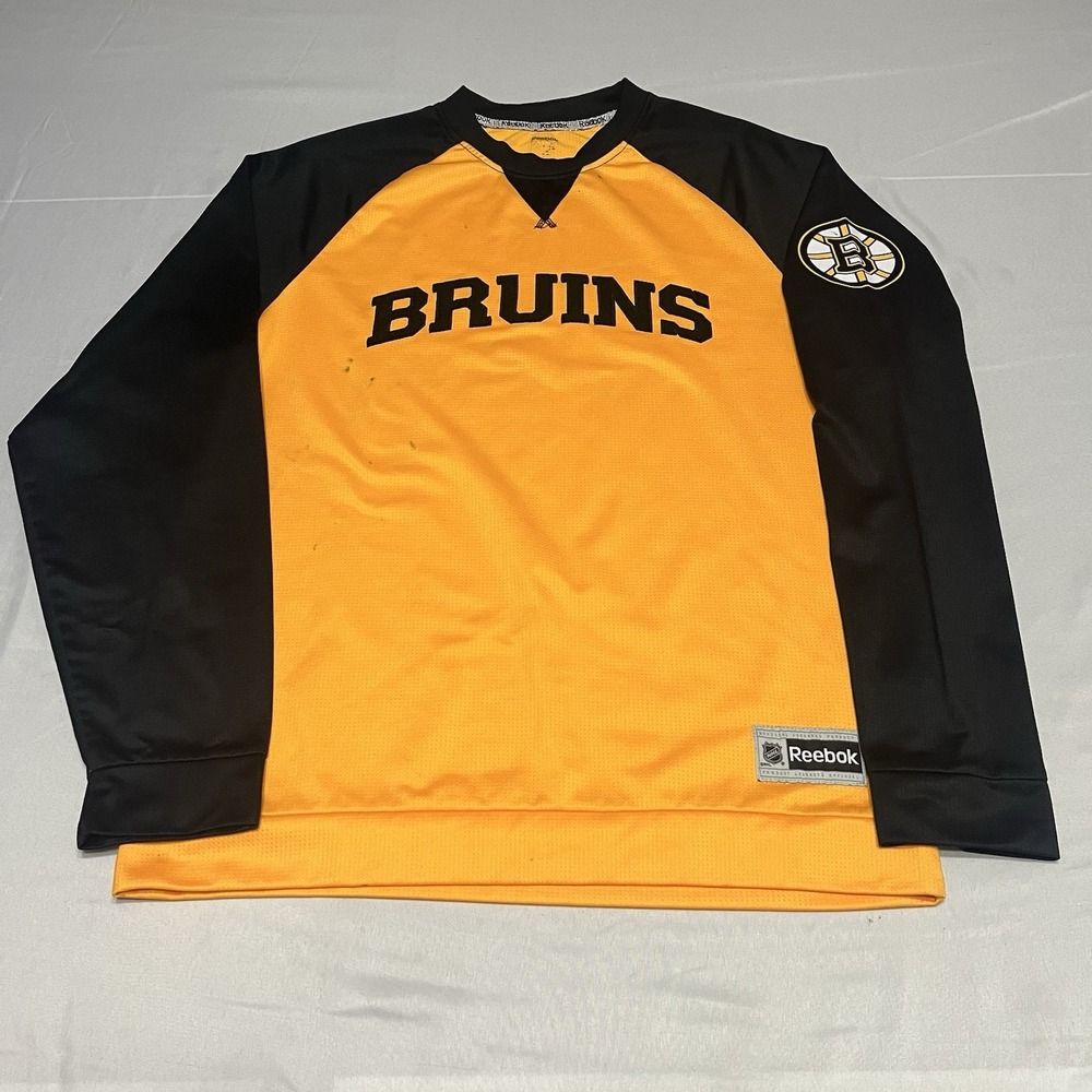 Reebok Boston Bruins NHL Jersey Men's L Embroidered Hockey Pullover